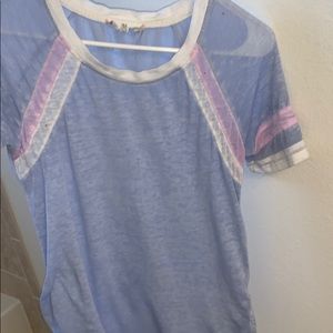 Pink rose blue and pink shirt